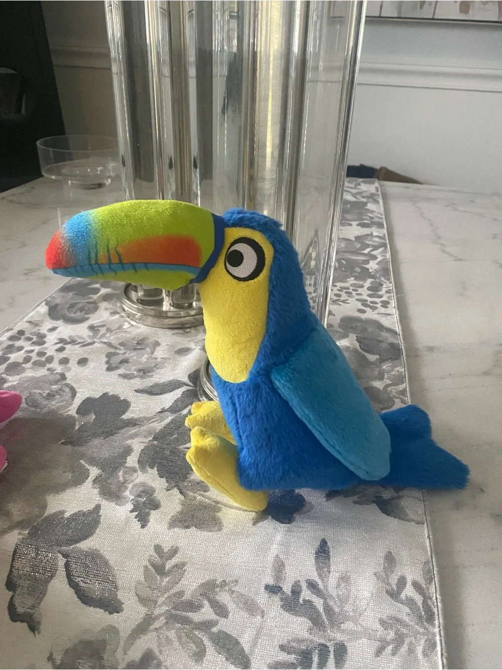 Colorful Plush Toucan Dog Toy Bundle - Bright Blue, Yellow, Green, Red